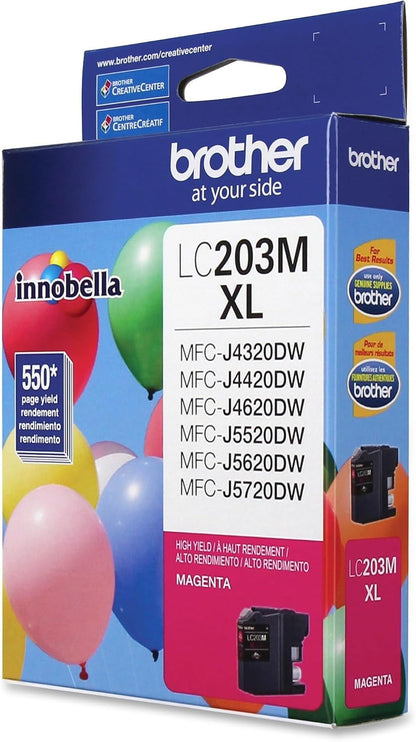 Brother Printer LC203M High Yield Ink Cartridge, Magenta, 550