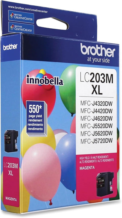 Brother Printer LC203M High Yield Ink Cartridge, Magenta, 550