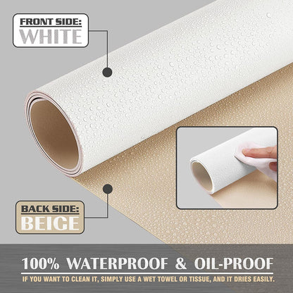 Large Office Desk Mat, Leather Mouse Pad (31.5"X15.7", White)