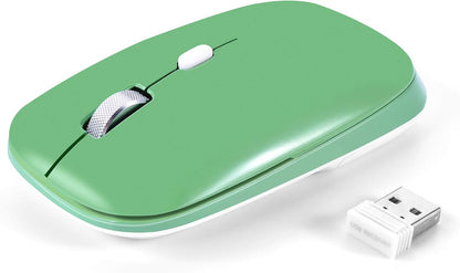 Wireless Mouse, 2.4G Slim Silent Cordless Mouse with USB Receiver, 3 Adjustable DPI Portable Optical Wireless Computer Mice for Laptop, PC, Notebook, Computer, Desktop, Mac (Green)