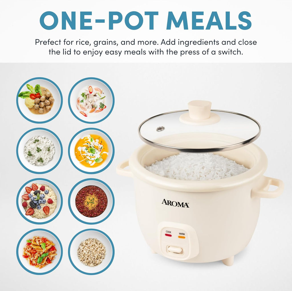 Corecoat Pot-Style Rice Cooker with One-Touch Control and Non-Stick Ceramic Coating (6 Cups Cooked, 3 Cups Uncooked)