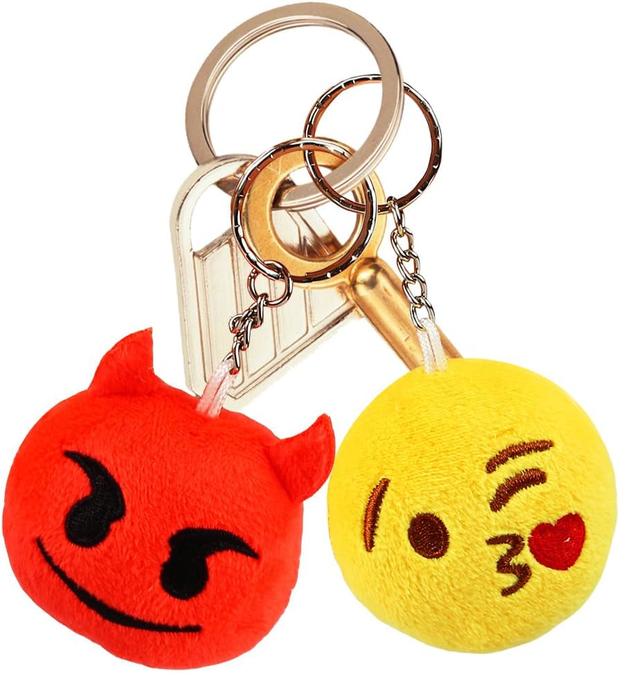 Emoticon Keychains Party Favors: Plush Emoticon Party Supplies