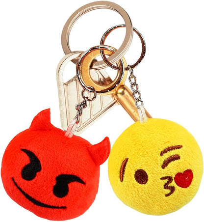 Emoticon Keychains Party Favors: Plush Emoticon Party Supplies