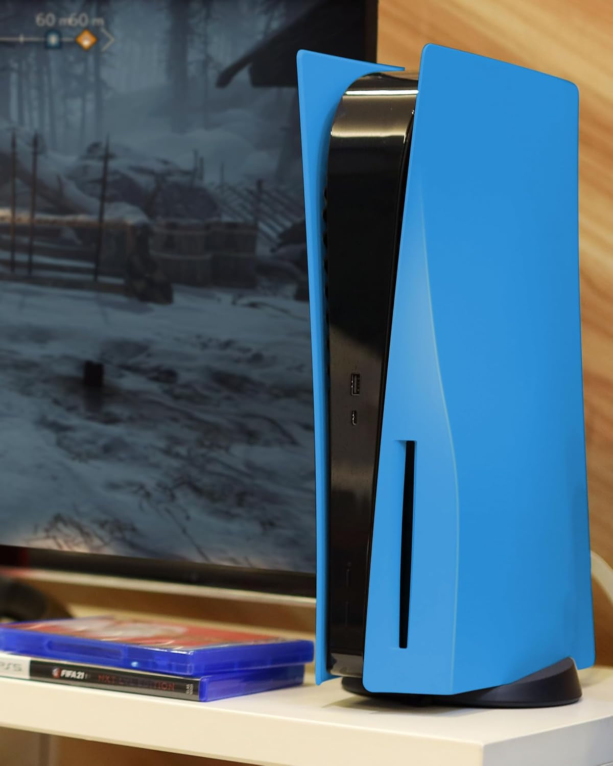 Faceplate for PS5 Disc Edition, Anti-Scratch Dustproof Plates Replacement Cover Skin Accessories Compatible with PS5 Console with a Disc Drive, Starlight Blue, 2020 Standard Version