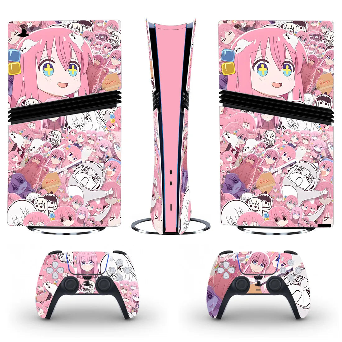 Anime Cute Girl PS5 Pro Digital Skin Sticker Decal Cover for Console and 2 Controllers PS5 Pro Digital Sticker Vinyl