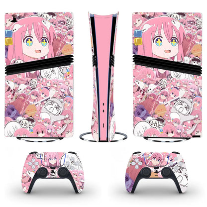 Anime Cute Girl PS5 Pro Digital Skin Sticker Decal Cover for Console and 2 Controllers PS5 Pro Digital Sticker Vinyl