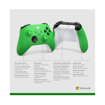 Xbox Wireless Gaming Controller | Velocity Green | Consoles, Pcs, Tvs, Mobile, and More | Textured Grip | Wireless, Bluetooth, USB-C Connectivity