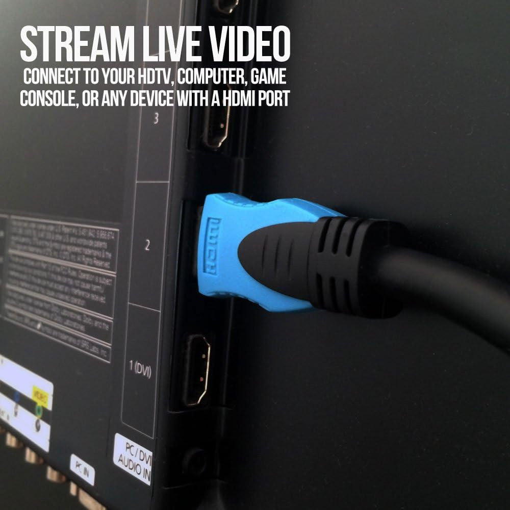 High Speed HDMI 2.0 Cable (10 Feet) for 4K Ultra HD, Black