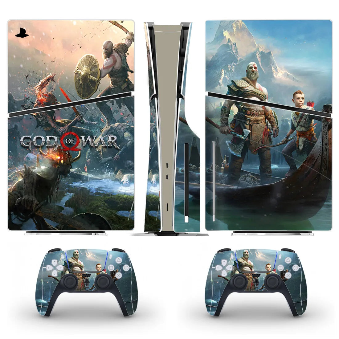 God of War Kratos Game PS5 Slim Disc Skin Sticker Decal Cover for Console and 2 Controllers New PS5 Slim Disk Skin Vinyl