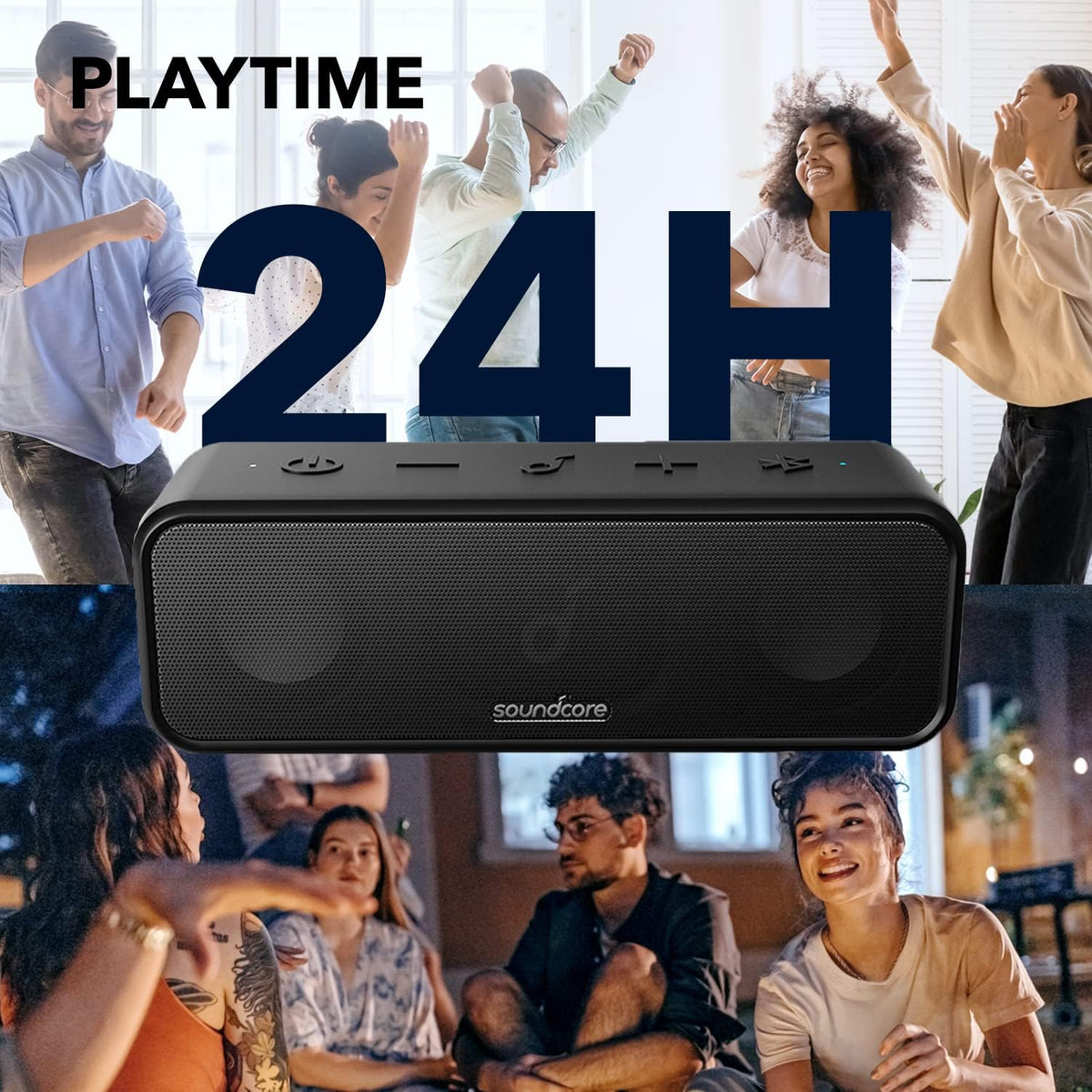Anker 3 Portable Bluetooth Speaker, IPX7 Waterproof, 24H Playtime
