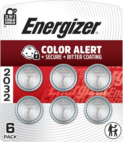 2032 Batteries (6 Pack), 3V Lithium Coin Batteries