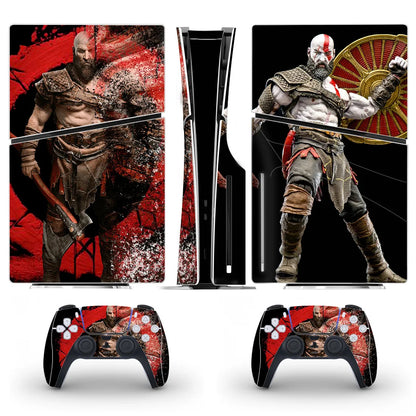 God of War Kratos Game PS5 Slim Disc Skin Sticker Decal Cover for Console and 2 Controllers New PS5 Slim Disk Skin Vinyl