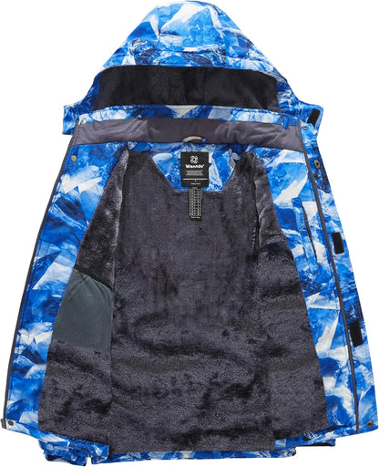 Men'S Softshell Waterproof Polar Fleece Breathable Climbing Ski Coat