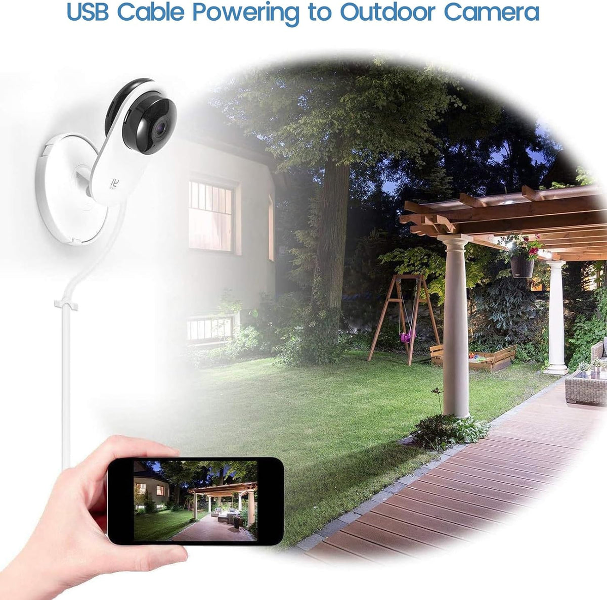 Micro USB Extension Cable for Wyze Cam V3 / Pan V2, Blink Mini, Yi Outdoor