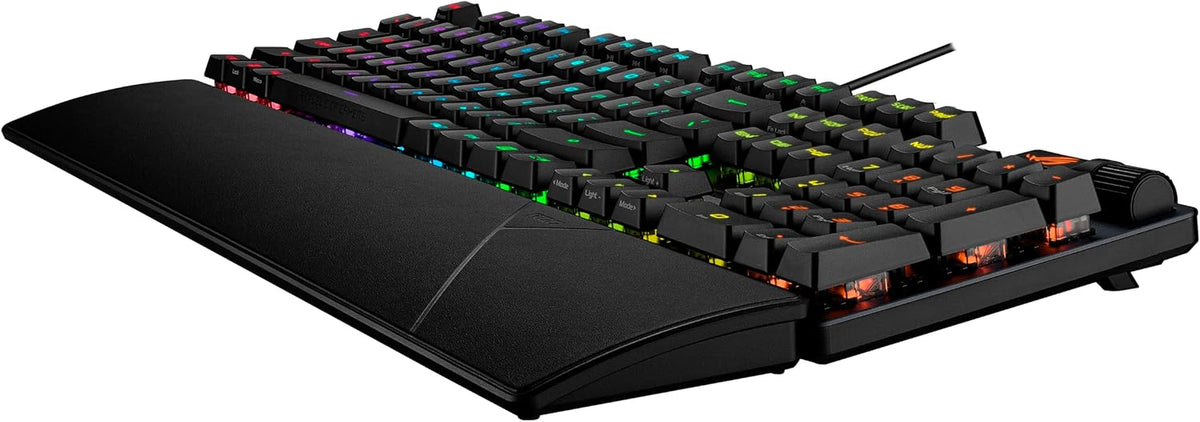 ASUS ROG Strix Scope II Gaming Keyboard, Pre-Lubed ROG RX Red Linear Optical Switches, Sound-Dampening Foam, PBT Doubleshot Keycaps, Streaming Hotkeys, Multi-Function Controls, Wrist Rest