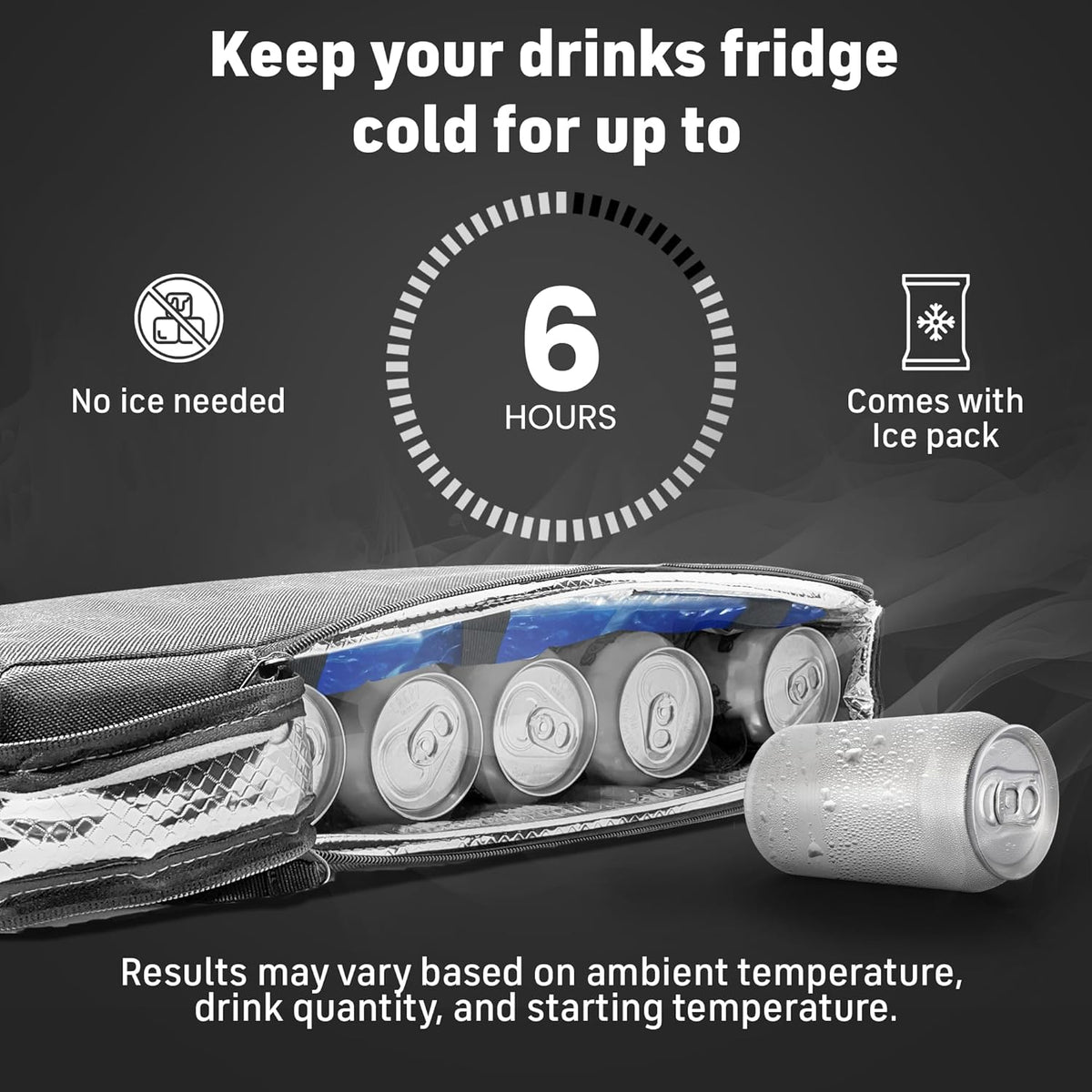 Insulated Slim Golf Bag Cooler with Ice Pack