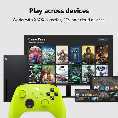 Xbox Wireless Gaming Controller | Electric Volt | Consoles, Pcs, Tvs, Mobile, and More | Textured Grip | Wireless, Bluetooth, USB-C Connectivity