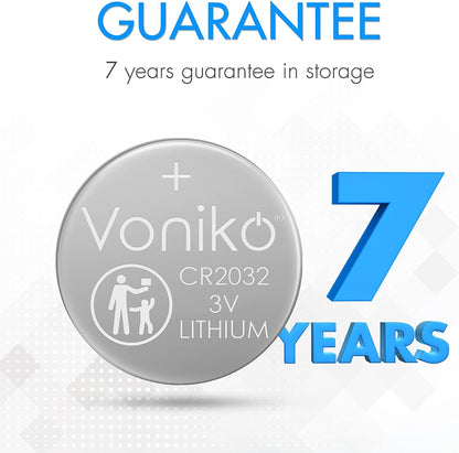 CR2032 3V Lithium Batteries 6 Pack for Child Safety, Compatible with Airtag, Key Fobs, Thermometers, Scales – 7 Years Shelf Life