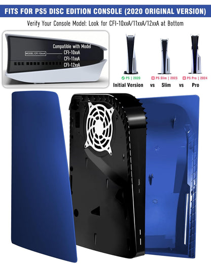 Faceplate for PS5 Disc Edition, Anti-Scratch Dustproof Plates Replacement Cover Skin Accessories Compatible with PS5 Console with a Disc Drive, Blue, 2020 Standard Version