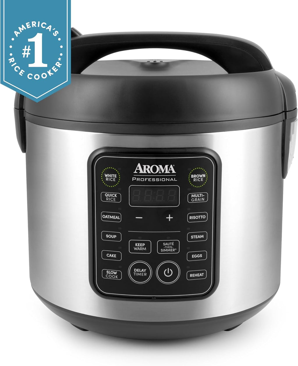 Professional Digital Rice Cooker, 10-Cup (Uncooked) / 20-Cup (Cooked), Multicooker, Slow Cooker, Steamer, Oatmeal Cooker, Egg Cooker, STS, 5 Qt, Black, ARC-5200SB