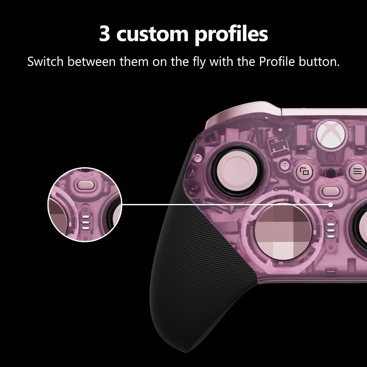 Xbox Wireless Gaming Controller | Elite Series 2 Core | Translucent Pink | Consoles, Pcs, Tvs, Mobile, and More | Adjustable Thumbsticks | Trigger Locks