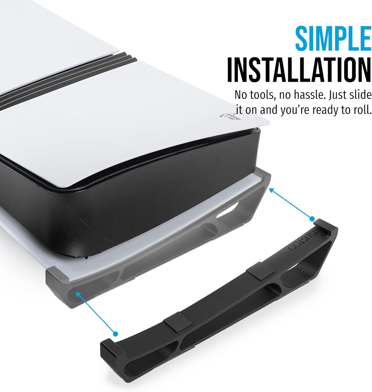 Skates - Horizontal Stand for PS5 Pro Compatible with Disc & Digital Edition (Black)
