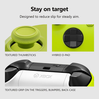 Xbox Wireless Gaming Controller | Electric Volt | Consoles, Pcs, Tvs, Mobile, and More | Textured Grip | Wireless, Bluetooth, USB-C Connectivity