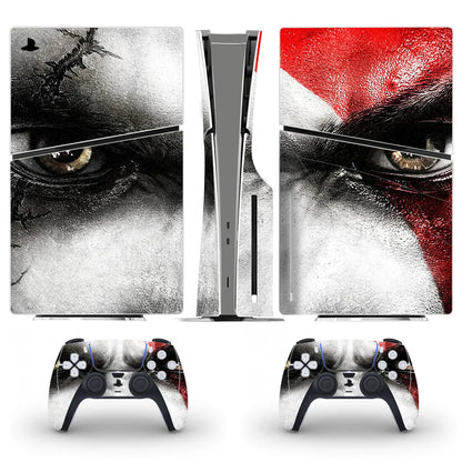 God of War Kratos Game PS5 Slim Disc Skin Sticker Decal Cover for Console and 2 Controllers New PS5 Slim Disk Skin Vinyl