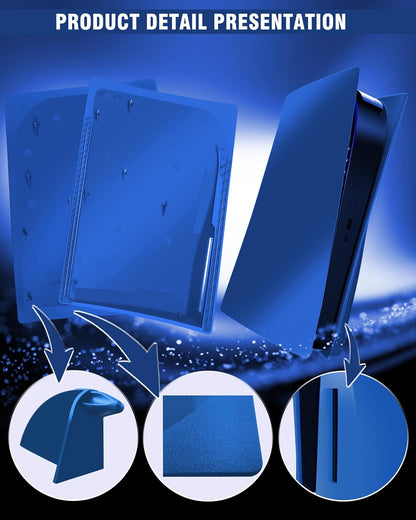 Faceplate for PS5 Disc Edition, Anti-Scratch Dustproof Plates Replacement Cover Skin Accessories Compatible with PS5 Console with a Disc Drive, Blue, 2020 Standard Version