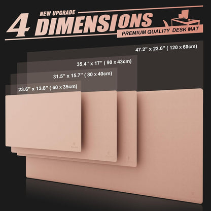 Large Office Desk Mat, Leather Mouse Pad (31.5"X15.7", Pink)