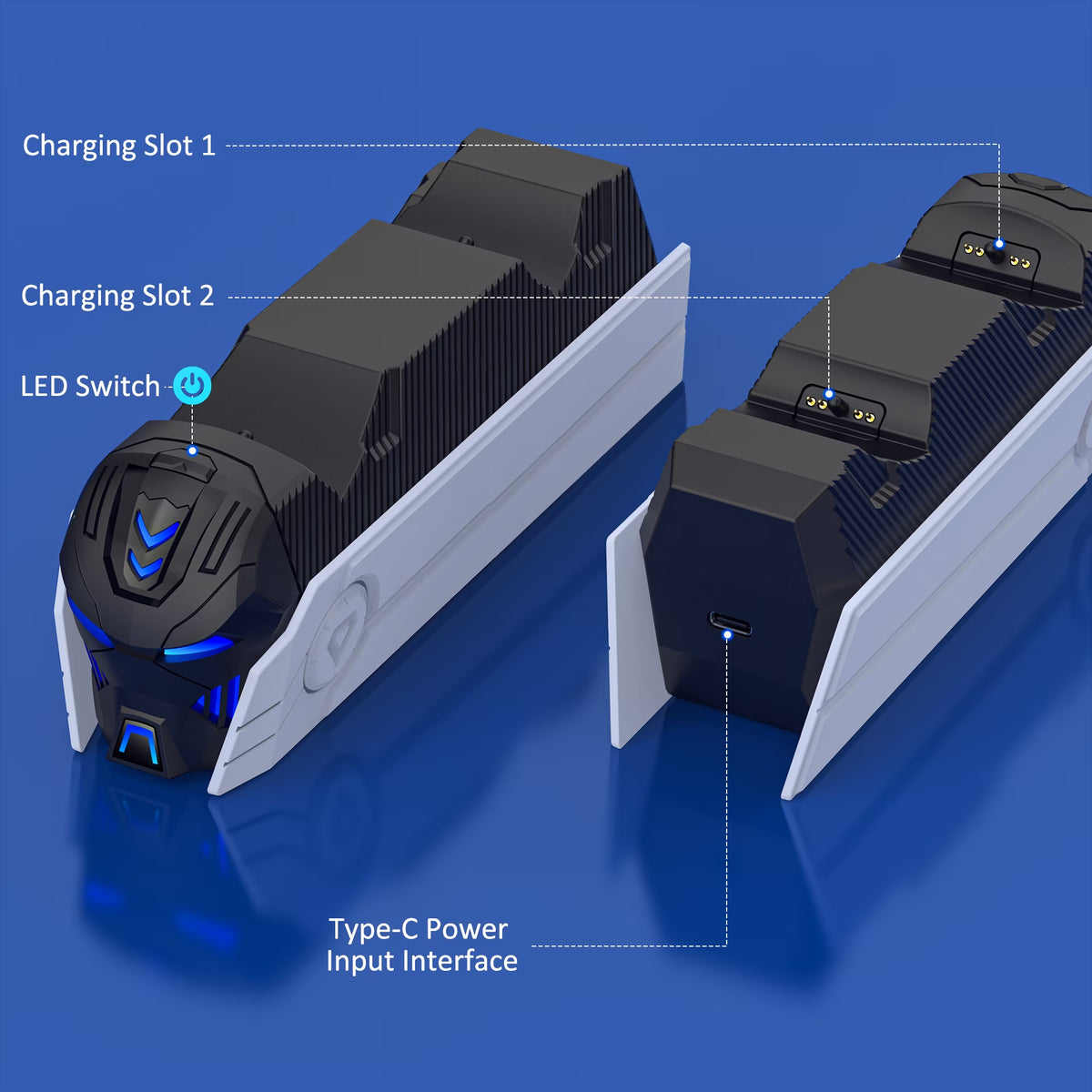 PS5 Controller Charger Station, Dual Fast Charging Dock for PS5 Dualsense Controller, PS5 Accessories