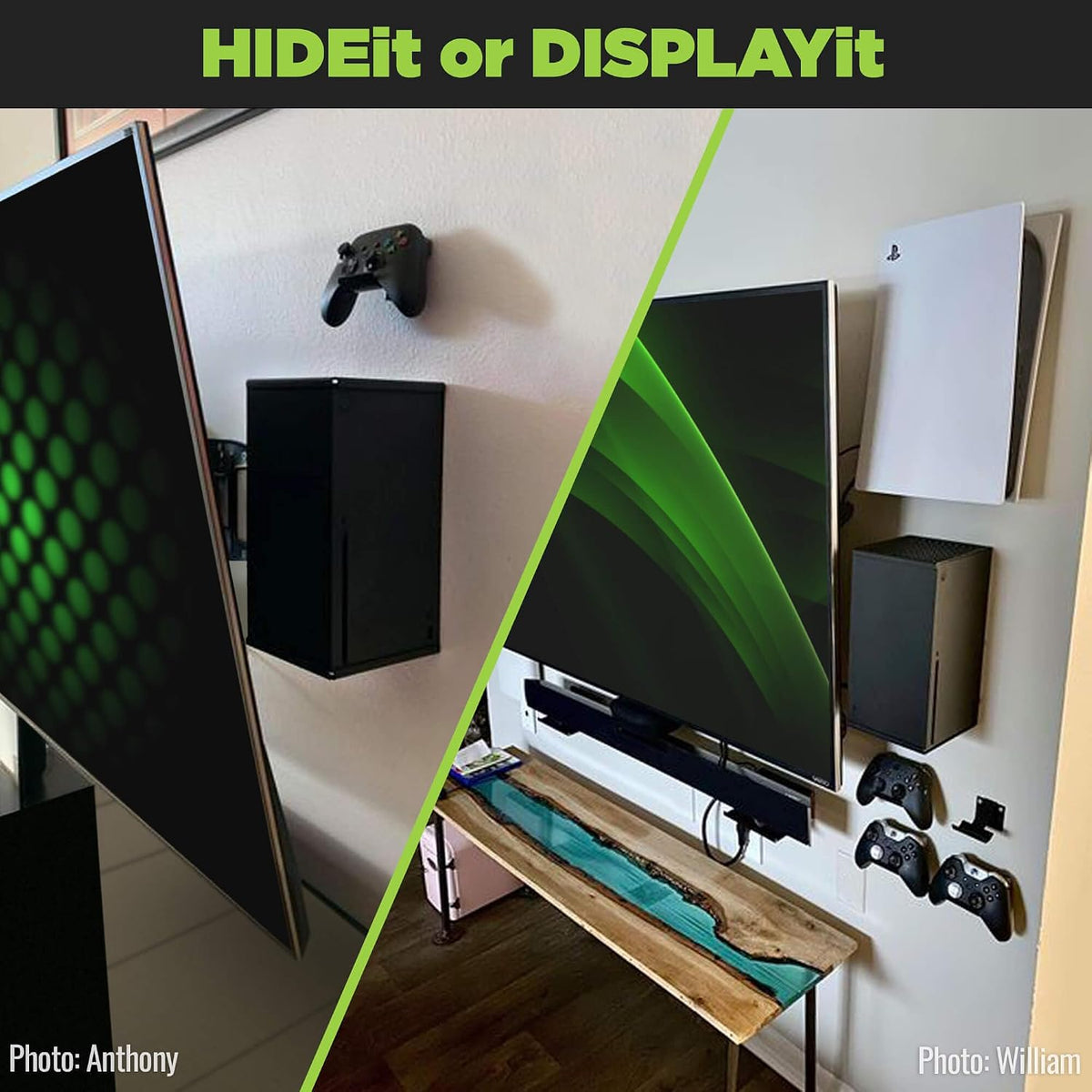 for Xbox Series X - Xbox Series X Wall Mount, Steel Mount for No Sag