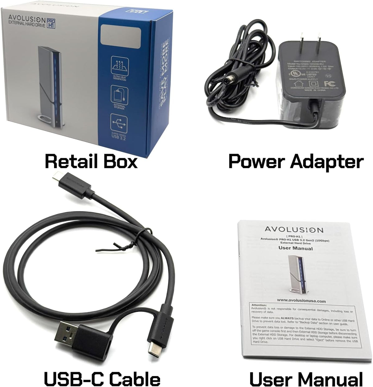 PRO-H1 Series 14TB 7200RPM USB 3.2 Gen2 (10Gbps) External Hard Drive (For Windows or Macos Desktop Pc/Laptop)