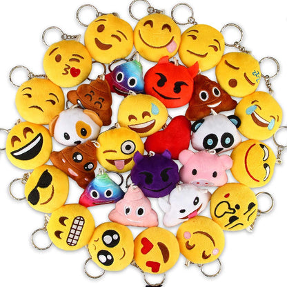 Emoticon Keychains Party Favors: Plush Emoticon Party Supplies