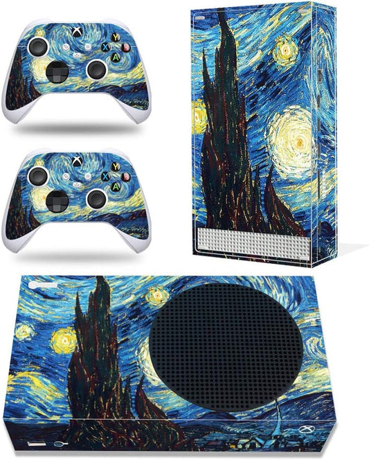 Vinyl Skin Decals Cover Whole Body Protector for Xbox Series S Console Wrap Sticker with Two Controller Decal (Blue)