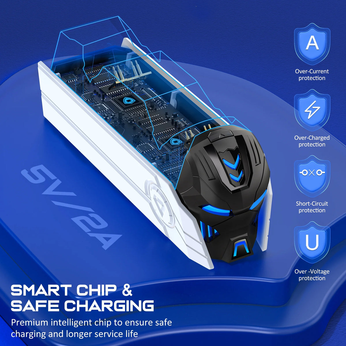 PS5 Controller Charger Station, Dual Fast Charging Dock for PS5 Dualsense Controller, PS5 Accessories
