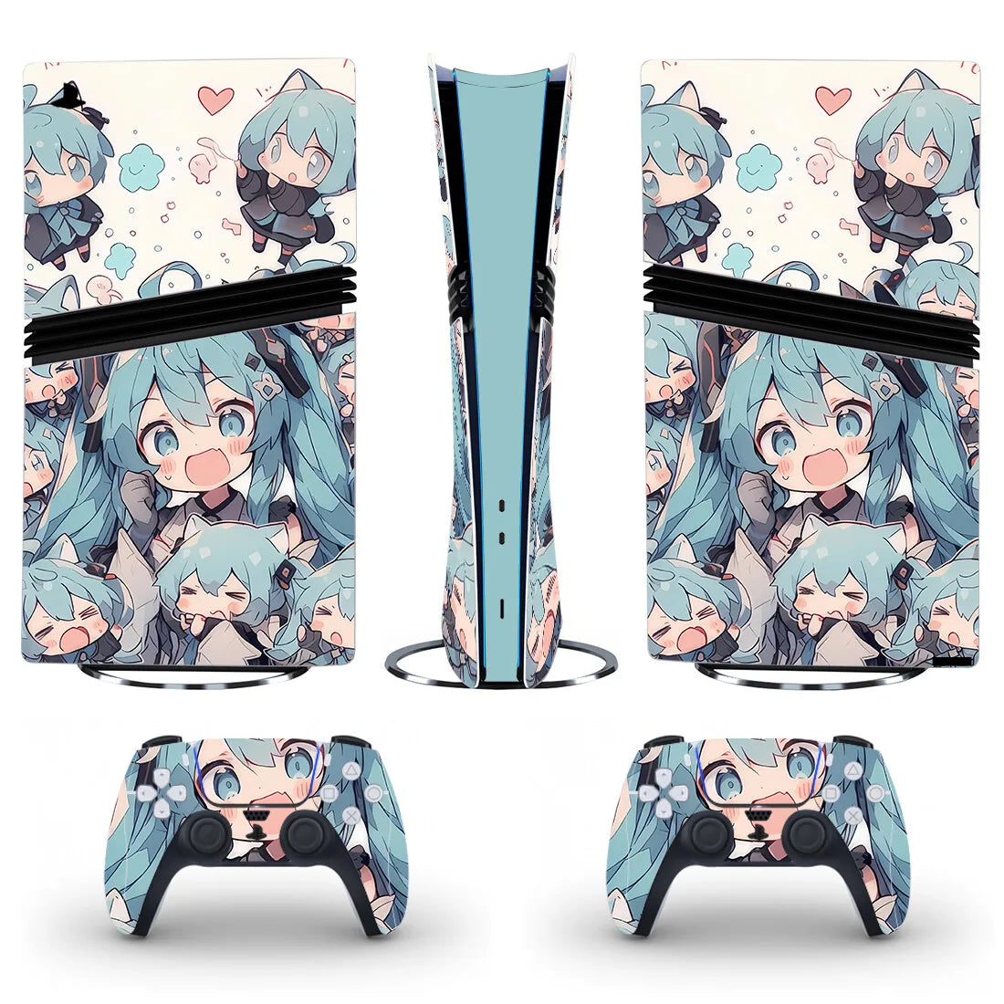 Anime Cute Girl PS5 Pro Digital Skin Sticker Decal Cover for Console and 2 Controllers PS5 Pro Digital Sticker Vinyl
