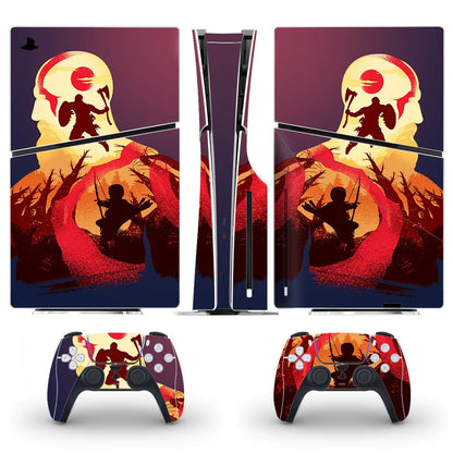God of War Kratos Game PS5 Slim Disc Skin Sticker Decal Cover for Console and 2 Controllers New PS5 Slim Disk Skin Vinyl