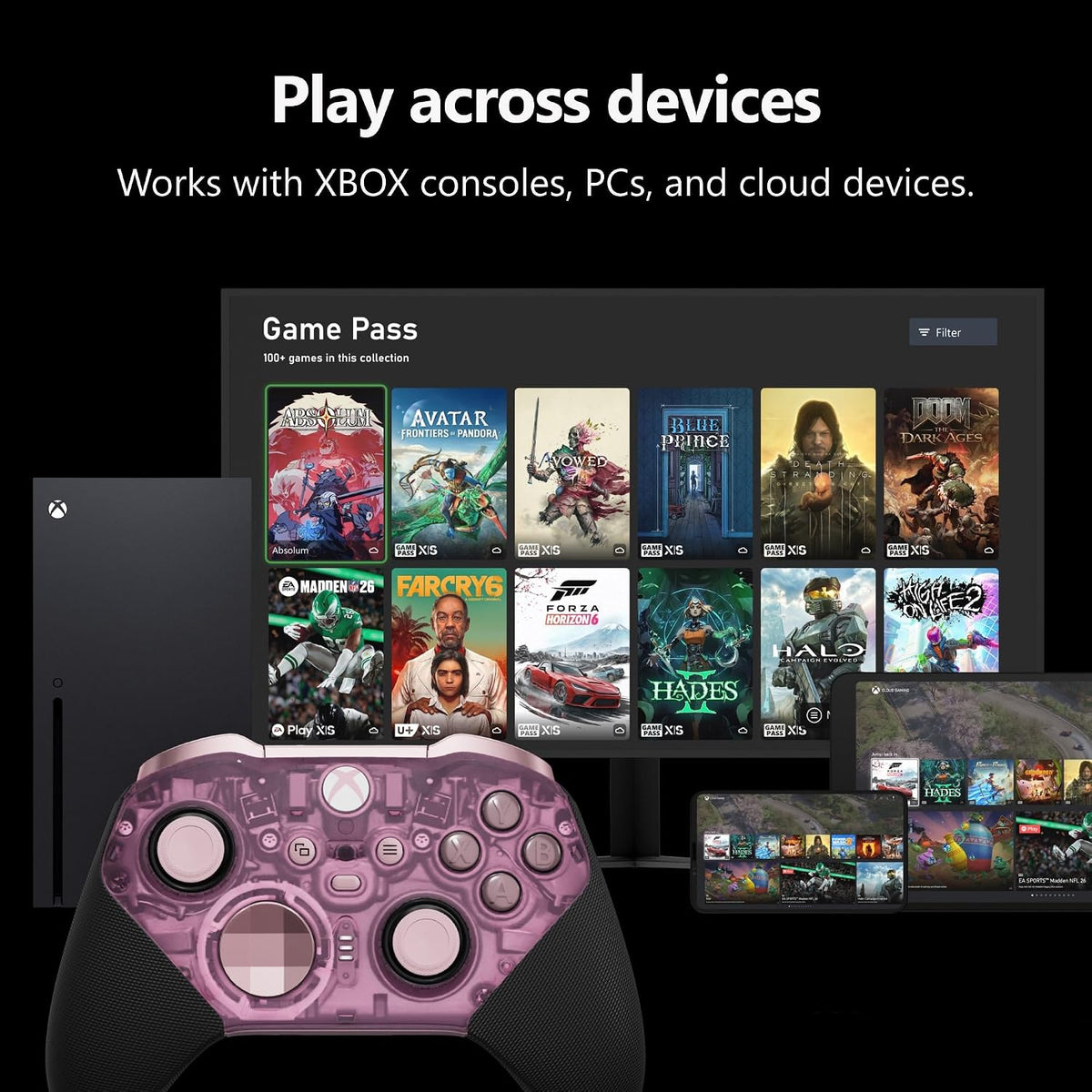 Xbox Wireless Gaming Controller | Elite Series 2 Core | Translucent Pink | Consoles, Pcs, Tvs, Mobile, and More | Adjustable Thumbsticks | Trigger Locks
