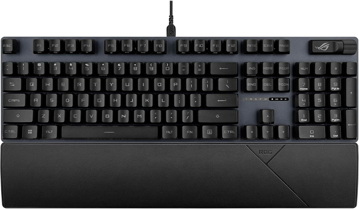 ASUS ROG Strix Scope II Gaming Keyboard, Pre-Lubed ROG RX Red Linear Optical Switches, Sound-Dampening Foam, PBT Doubleshot Keycaps, Streaming Hotkeys, Multi-Function Controls, Wrist Rest