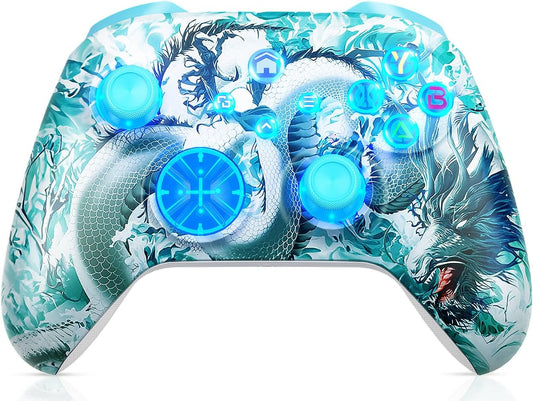 Wireless Gaming Controller Replacement for Xbox One, Xbox Series X|S, Xbox One S|X Controller with Hall Triggers, Hall Joysticks, Adjust RGB Light, Marco, Turbo, Audio Jack