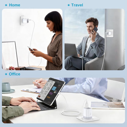 USB Wall Charger, Wall Plug 3-Port USB Charging Block 3.1A Power Adapter