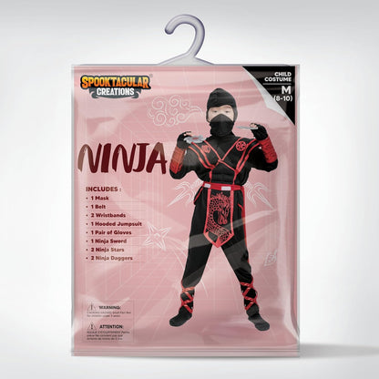 Halloween Ninja Costume Kids, Ninja Dragon Jumpsuit Set, Boys Halloween Costume for Dressup Party