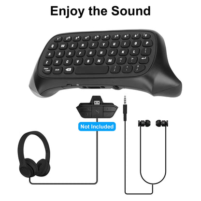 Wireless Game Controller Keyboards Fit for Xbox Series S/X, Xbox One/S,  2.4G Mini QWERTY Keyboard Gaming Message Chatpad with USB Receiver, 3.5Mm Audio Jack