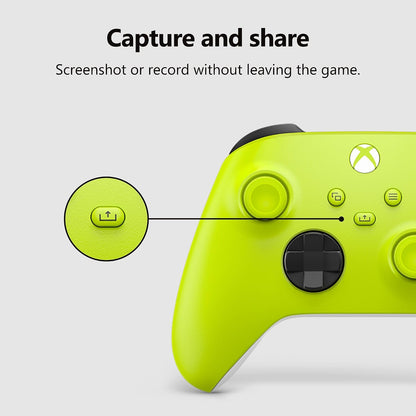 Xbox Wireless Gaming Controller | Electric Volt | Consoles, Pcs, Tvs, Mobile, and More | Textured Grip | Wireless, Bluetooth, USB-C Connectivity