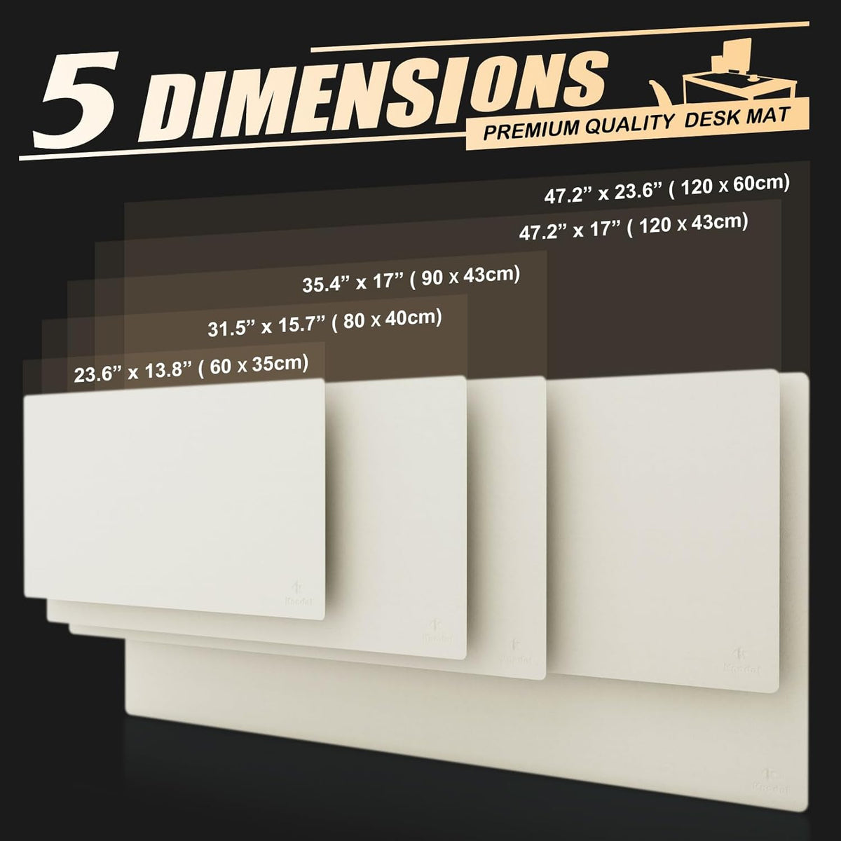 Large Office Desk Mat, Leather Mouse Pad (31.5"X15.7", White)