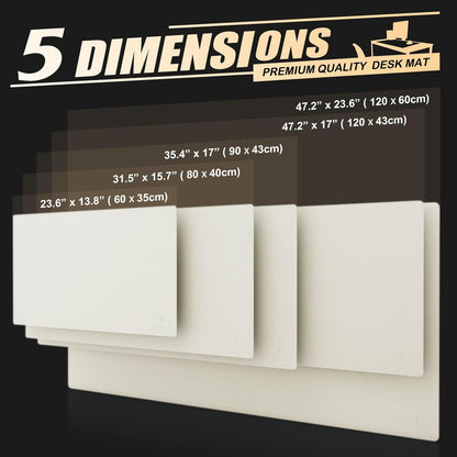Large Office Desk Mat, Leather Mouse Pad (31.5"X15.7", White)