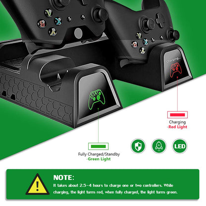Cooling Stand for Xbox One/One S/One X,  Vertical Charging Station with 2 Pack 600Mah Batteries, Games Storage, Dual Controller Charging Station