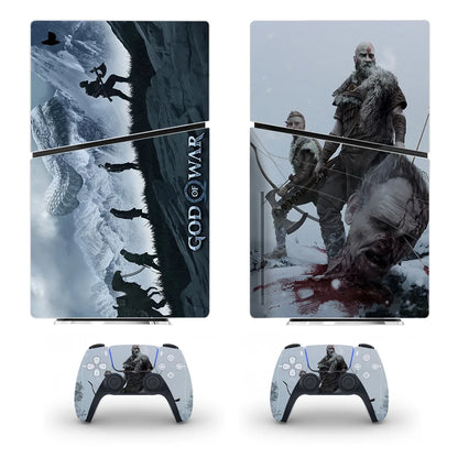 God of War Kratos Game PS5 Slim Disc Skin Sticker Decal Cover for Console and 2 Controllers New PS5 Slim Disk Skin Vinyl