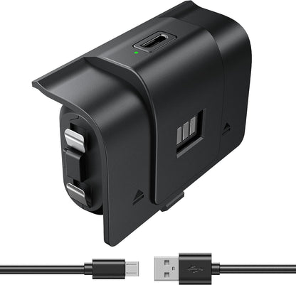 Rechargeable Xbox Battery Pack Compatible with Xbox Series X|S, Xbox One/One S/One X/Elite Controllers, 1400Mah Xbox Controller Battery Pack Rechargeable with 2 Covers+Usb Cable, Play While Charging
